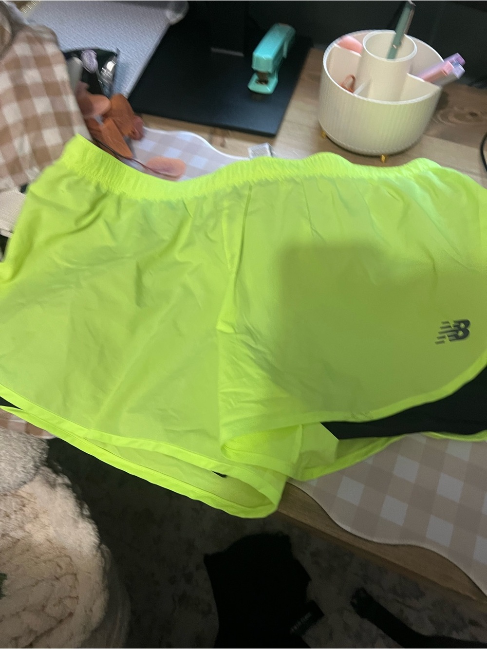 New Balance Women's Neon Lime Athletic Running Shorts